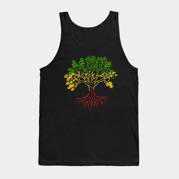 Tree Roots Rasta Lion Reggae   good vibes Tank Top by Caskara